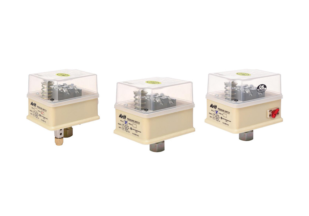 Pressure Auto Switch, <p><strong>TYPE PR</strong><br />
Type PR is triple pole pressure switch without unloading valve with adjustable differential.</p>
<p><strong>TYPE PRV</strong><br />
Type PRV is pressure switch provided with an unloader valve which relieves the pressure over the compressor piston when the electric motor stops. Hence when the compressor restarts, there is no gauge pressure on the compressor piston and as a result the electric motor life &amp; compressor life increase.</p>
<p><strong>TYPE PR-X</strong><br />
Type PRV-X is triple pole pressure switches without unloading valve but with on/off knob to stop the compressor at place.</p>
<p><strong>Type PRV-X</strong><br />
Type PRV-X is come with unloader valve system as per PRV type with on/off knob to stop the compressor at the place</p>